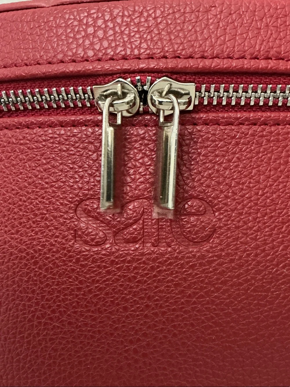 Saie Red Pebbled Cosmetic Travel Case